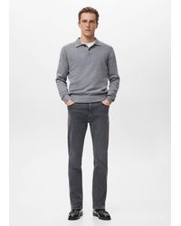 Mango - Jeans Patrick Slim Fit Ultra Soft Touch Grigio Chiaro Denim - Lyst