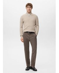 Mango - Ribbed Sweater With Zip Neck - Lyst