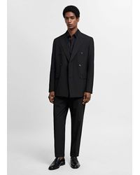 Mango - Slim Fit Double-breasted Suit Blazer - Lyst