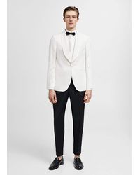 Mango - Slim Fit Linen Tuxedo Jacket - Lyst