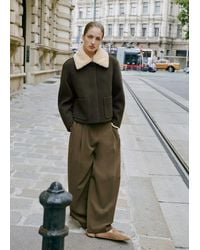 Mango - Wide-Leg Mid-Rise Pleated Trousers - Lyst