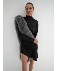 Mango - Sciarpa Effetto Pelliccia Grigio - Lyst