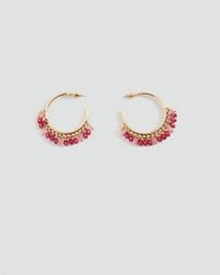 MANGO TEEN - Crystal Hoop Earrings - Lyst