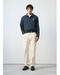 Mango - 100% Cotton Polo Shirt With Graphic Embroidery - Lyst