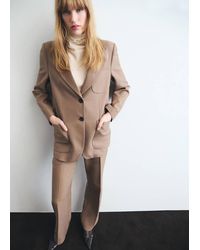 Mango - Wool-Blend Suit Jacket With Pockets - Lyst