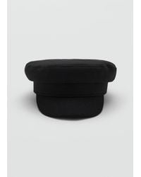 Mango - Rigid Wool-Blend Baker Boy Cap - Lyst