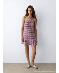 MANGO TEEN - Printed Halter-Neck Dress - Lyst