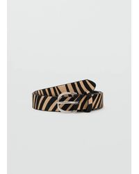 MANGO TEEN - Zebra-Print Fur Belt - Lyst