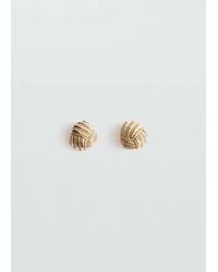 Mango - Round Embossed Stainless Steel Earrings - Lyst