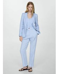 Mango - Linen Suit Straight-Leg Trousers - Lyst