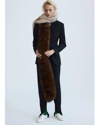Mango - Faux Fur Contrast Scarf - Lyst