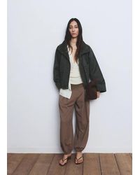 Mango - Funnel Neck Parka With Pockets - Lyst