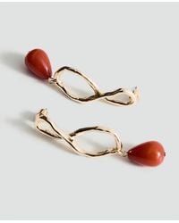 Mango - Beaded Drop Earrings - Lyst