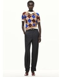 Mango - Argyle Polo Neck Sweater - Lyst