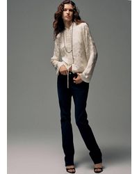 Mango - Jacquard Blouse With Buttons - Lyst