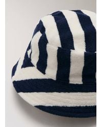 Mango - Striped Terry Cotton Bucket Hat - Lyst