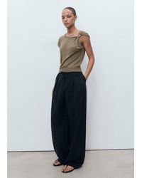 Mango - Fine-Knit Sweater With Metallic Detail - Lyst