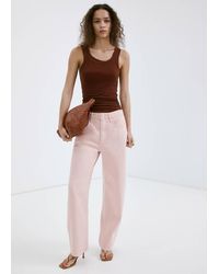 Mango - High-Waisted Barrel Jeans - Lyst