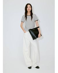 Mango - Cotton T-Shirt With Contrasting Trim - Lyst