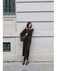 Mango - Fine-Knit Flared Dress - Lyst