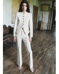 Mango - Flared Trousers With Seams - Lyst