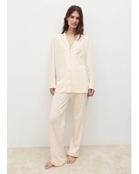 Mango - Plain Cotton Pyjama Trousers - Lyst