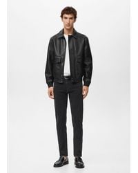 Mango - Faux-Leather Jacket With Pockets - Lyst