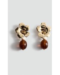 Mango - Dangling Floral Earrings - Lyst
