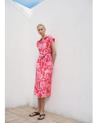 Mango - Floral-Print Shirt-Style Dress - Lyst
