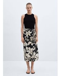 Mango - Floral-print Wrap Skirt - Lyst
