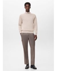 Mango - Pullover Collo A Zip Traspirante Bianco Avorio - Lyst