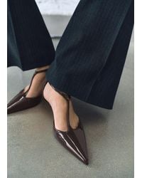 Mango - Kitten-Heel Patent Leather Shoes - Lyst