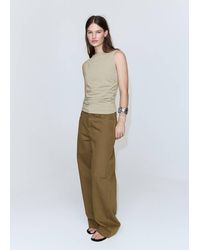 Mango - Draped Cotton Top - Lyst
