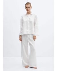 Mango - 100% Linen Pyjama Shirt - Lyst