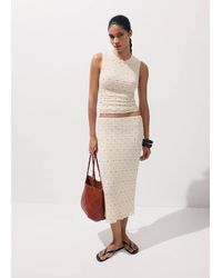 Mango - Midi Skirt With Studs - Lyst