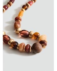 Mango - Collana Sfere Combinata Marrone - Lyst