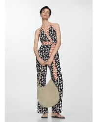 Mango - Printed Jumpsuit With Bow - Lyst