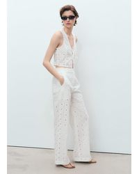 Mango - Embroidered Cotton Waistcoat With Bows - Lyst