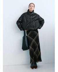 Mango - Oversized Leather Jacket - Lyst