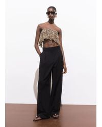 Mango - Animal-Print Crop Top - Lyst