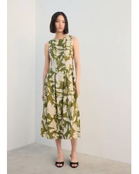 Mango - Floral-Print Flared Dress - Lyst