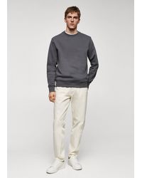 Mango - Lightweight Cotton Sweatshirt Dark - Lyst