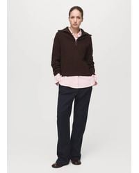 Mango - Sweater With Contrasting Zip Collar - Lyst