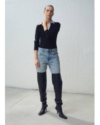 Mango - Kombinierter Pullover Mit Hemdkragen - Lyst