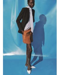 Mango - Shorts Mit Kontrastierenden Paspeln Und Struktur - Lyst