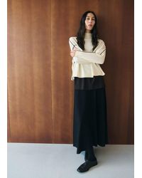 Mango - Sweater With Contrasting Stripes And Perkins Collar - Lyst