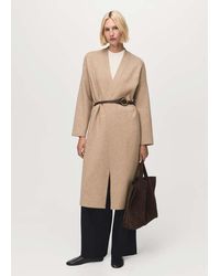 Mango - Long Knitted Coat - Lyst