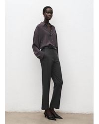 Mango - Slim Cropped Pinstripe Trousers - Lyst