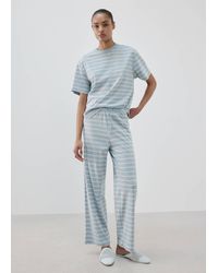 Mango - Pantaloni Pigiama Cotone Righe Blu - Lyst