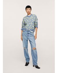 Mango Synthetic Darya Sweater Blue - Lyst